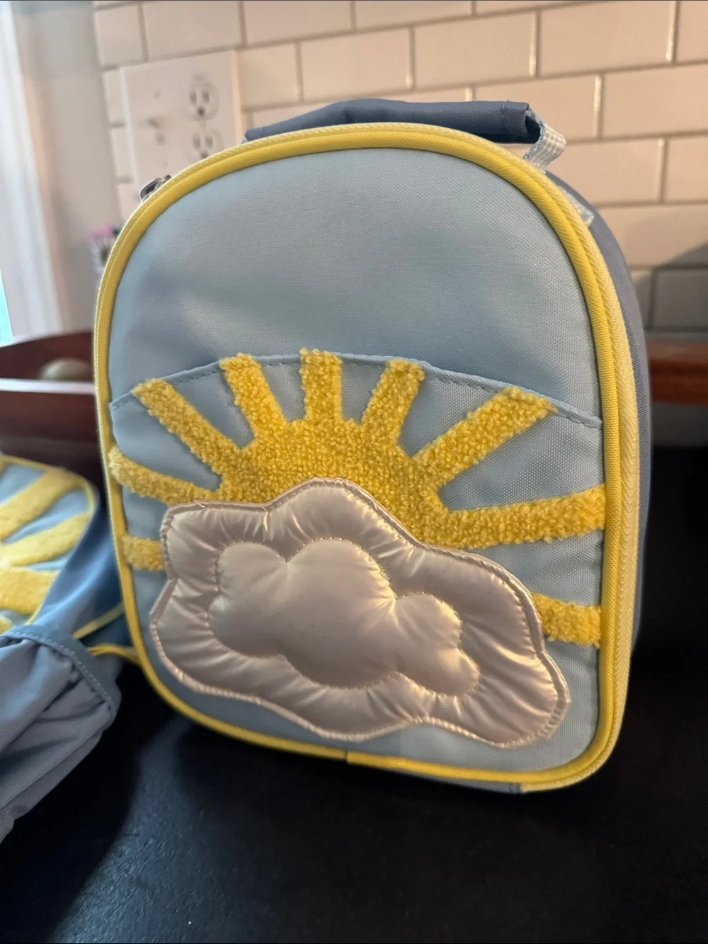 Kids Sun & Cloud Backpack and Lunch Bag Set - Blue & Yellow- pottery barn kids